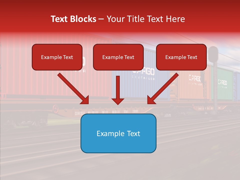 Flatcars Yard Shipping PowerPoint Template