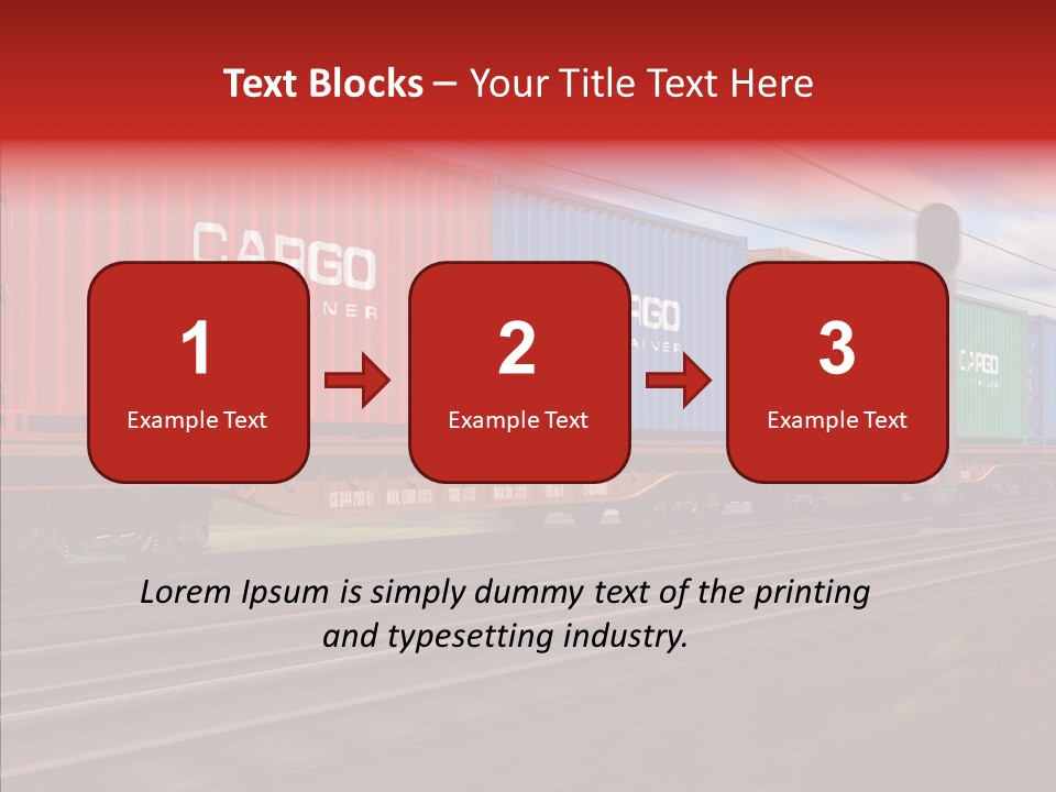 Flatcars Yard Shipping PowerPoint Template