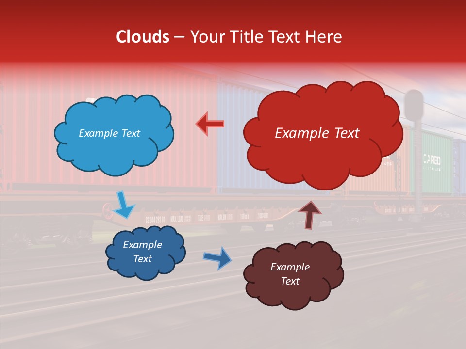 Flatcars Yard Shipping PowerPoint Template