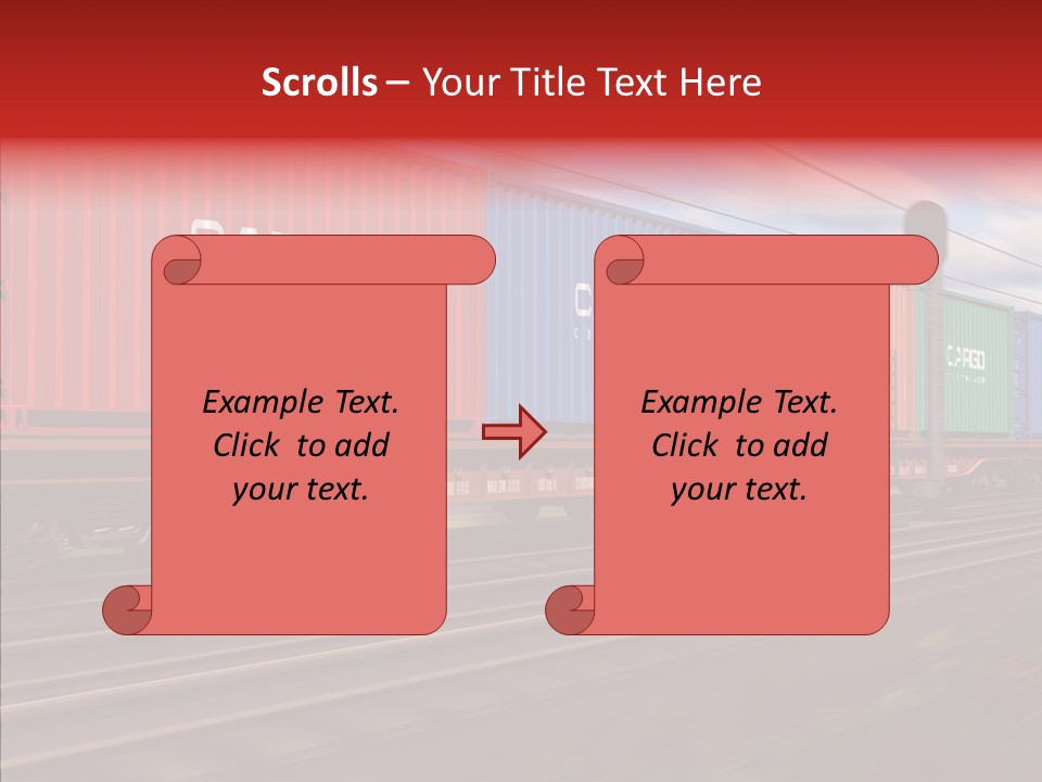 Flatcars Yard Shipping PowerPoint Template