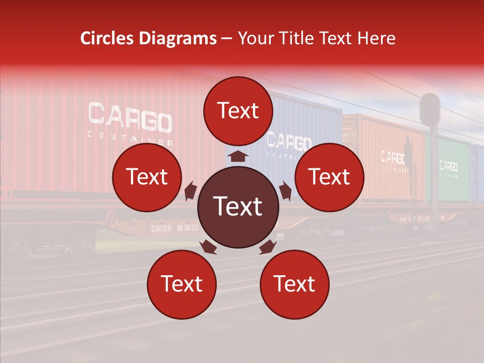 Flatcars Yard Shipping PowerPoint Template