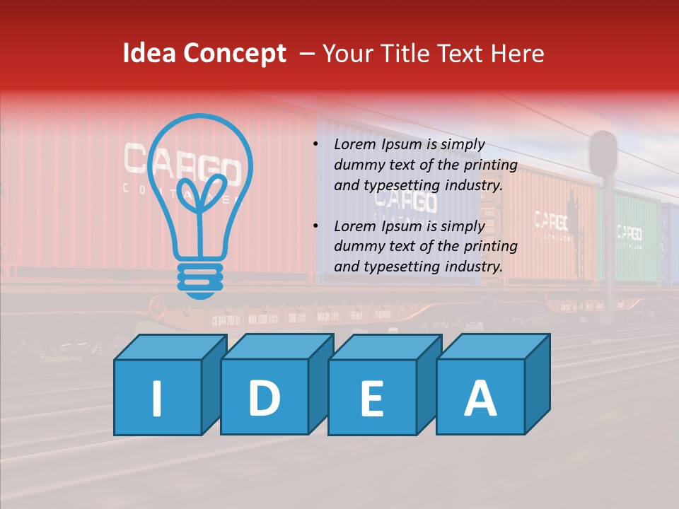 Flatcars Yard Shipping PowerPoint Template