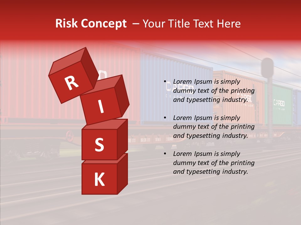 Flatcars Yard Shipping PowerPoint Template