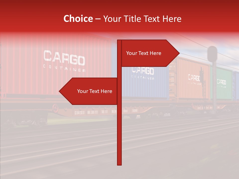 Flatcars Yard Shipping PowerPoint Template
