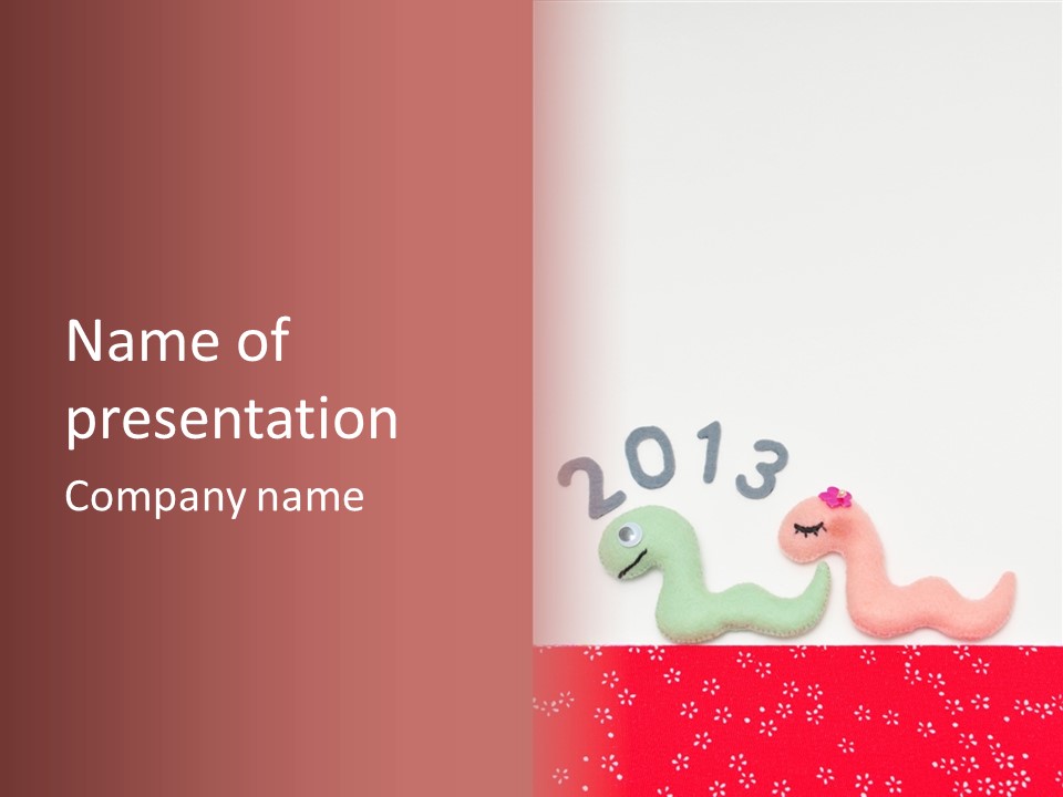 A Picture Of A Snake And A Worm On A Red Background PowerPoint Template