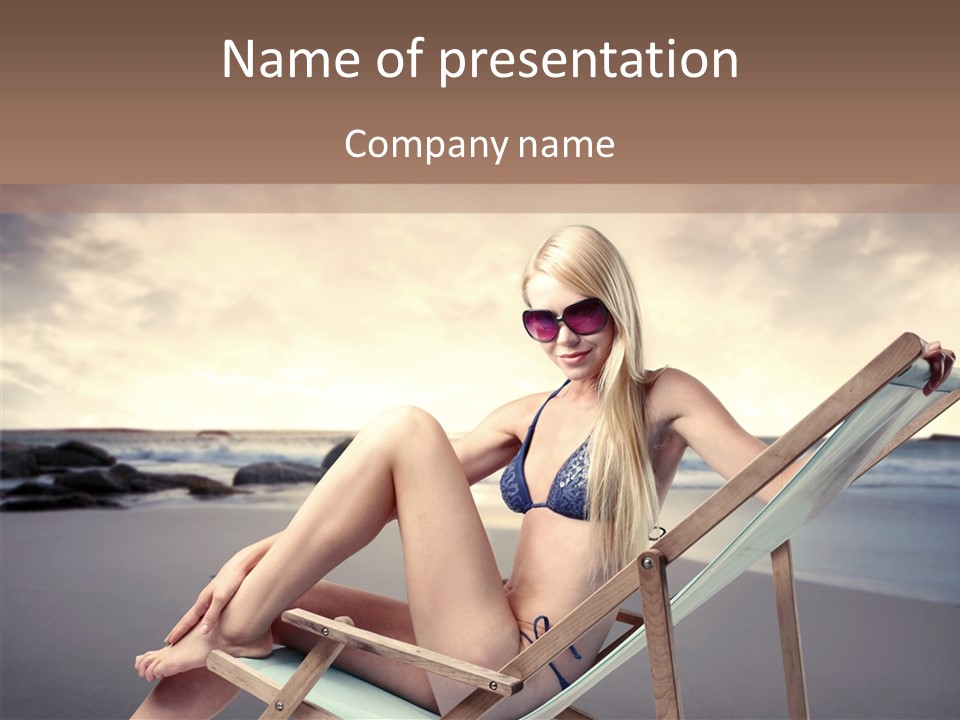 Beach Woman Legs PowerPoint Template