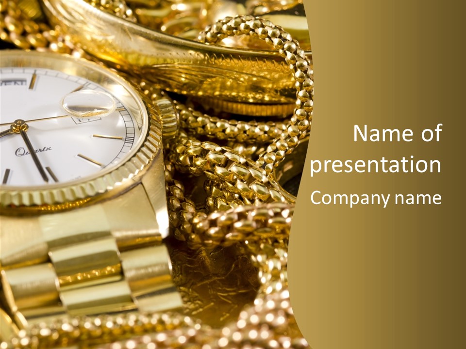 Oro Sterline Collana PowerPoint Template