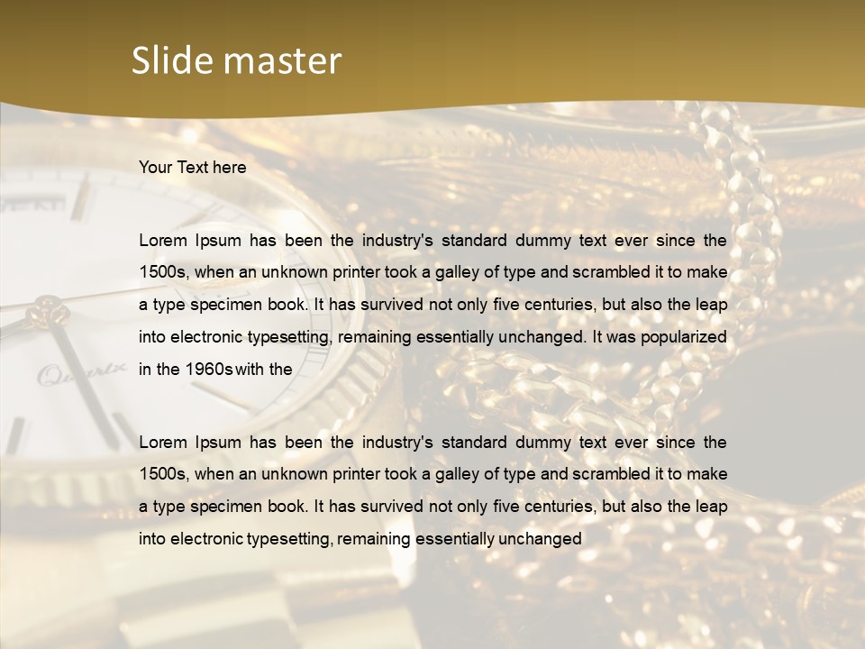 Oro Sterline Collana PowerPoint Template