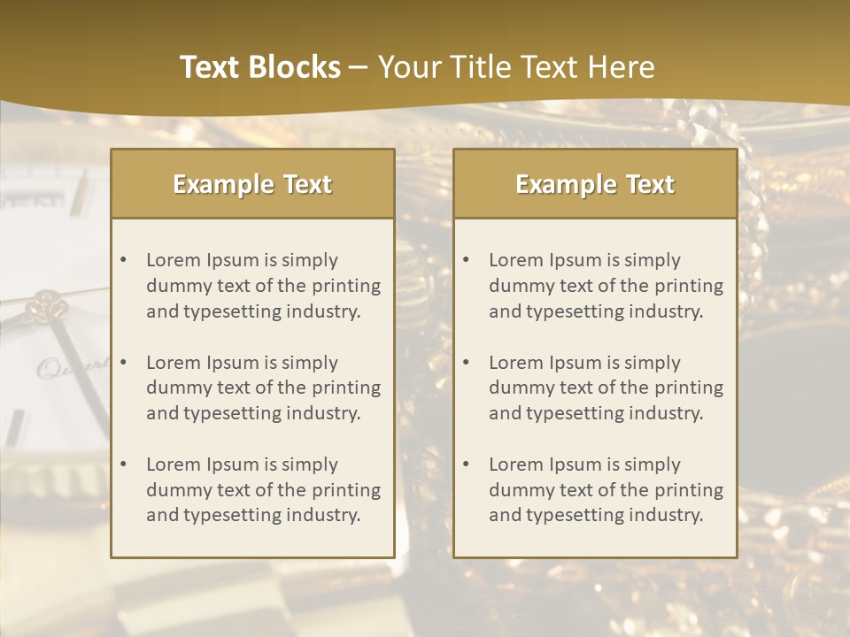 Oro Sterline Collana PowerPoint Template