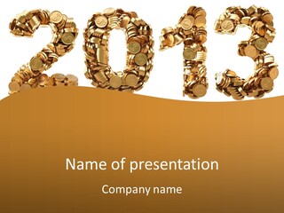 Isolated Holiday Gold PowerPoint Template