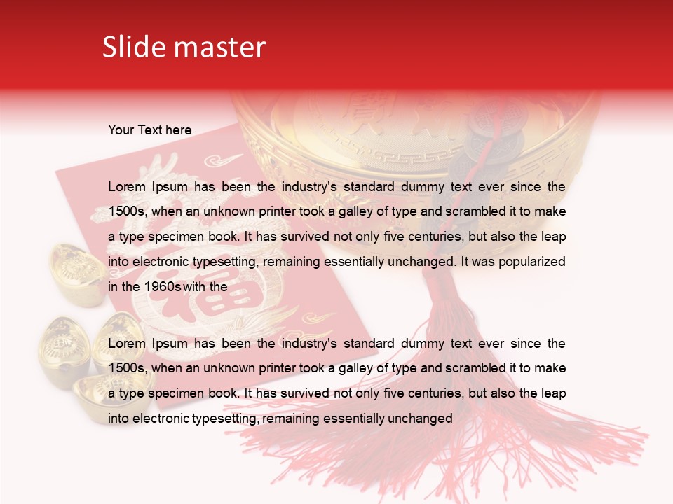 Auspicious Blessing Word Riches PowerPoint Template