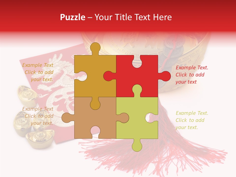 Auspicious Blessing Word Riches PowerPoint Template