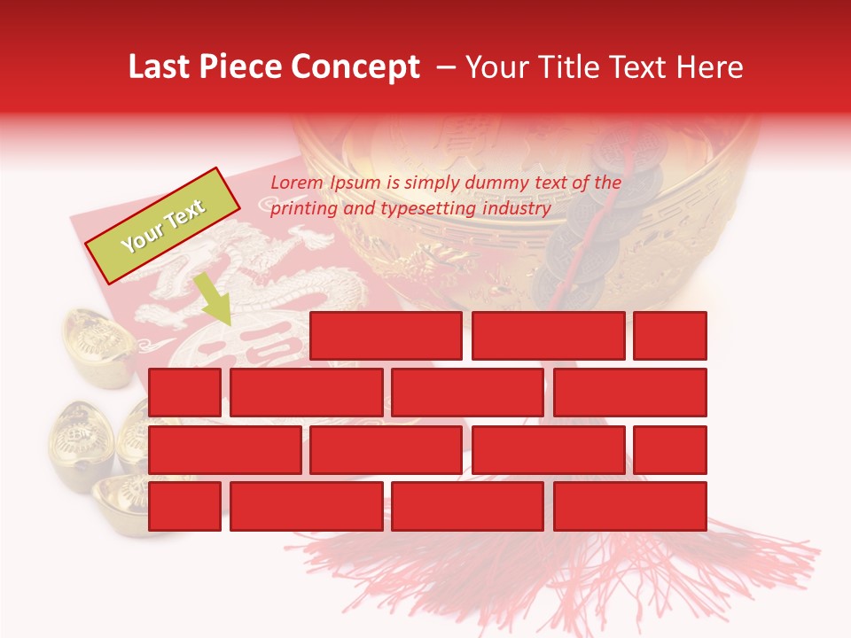 Auspicious Blessing Word Riches PowerPoint Template