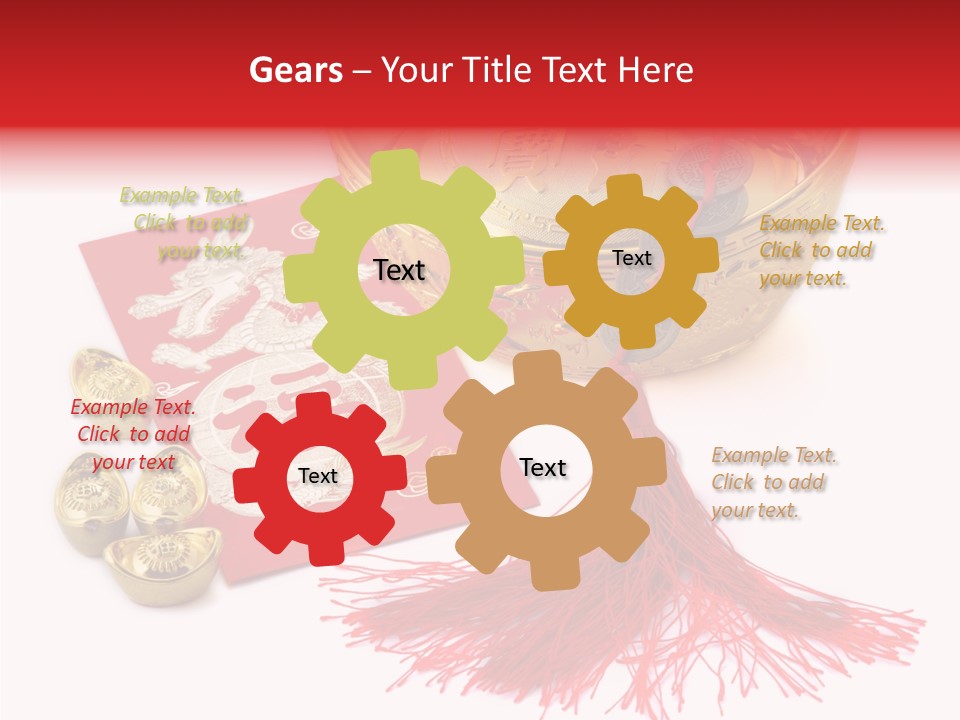 Auspicious Blessing Word Riches PowerPoint Template