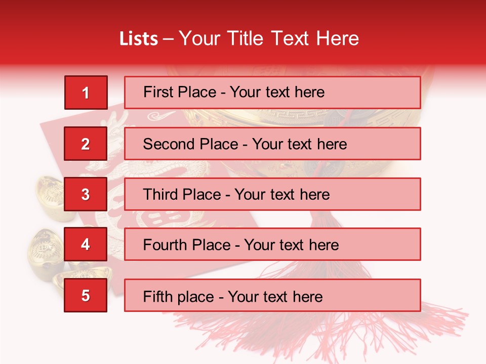 Auspicious Blessing Word Riches PowerPoint Template
