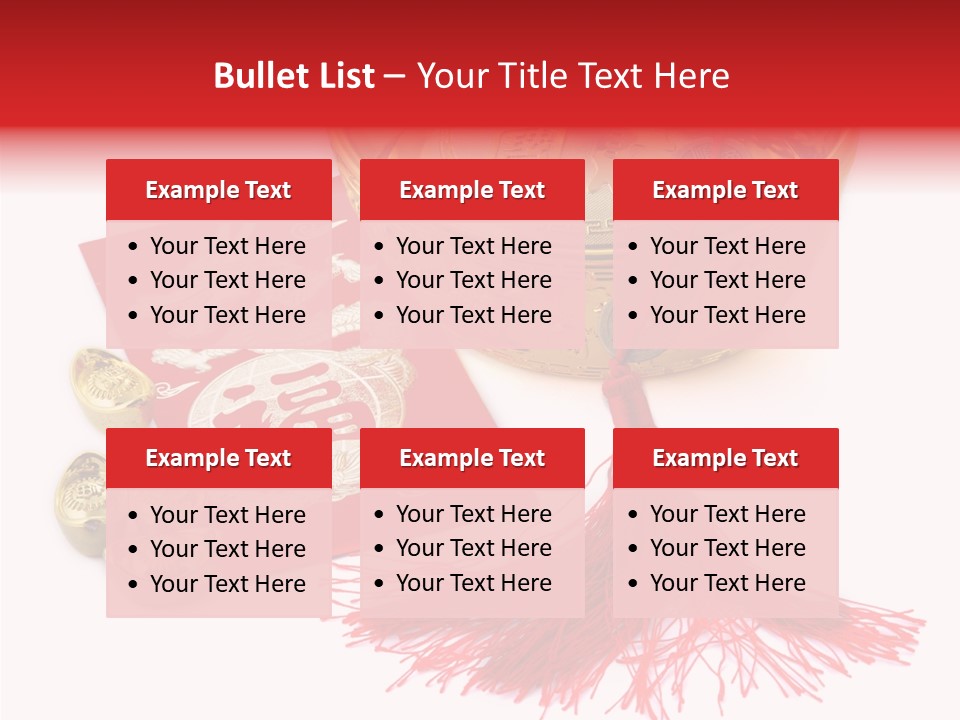 Auspicious Blessing Word Riches PowerPoint Template