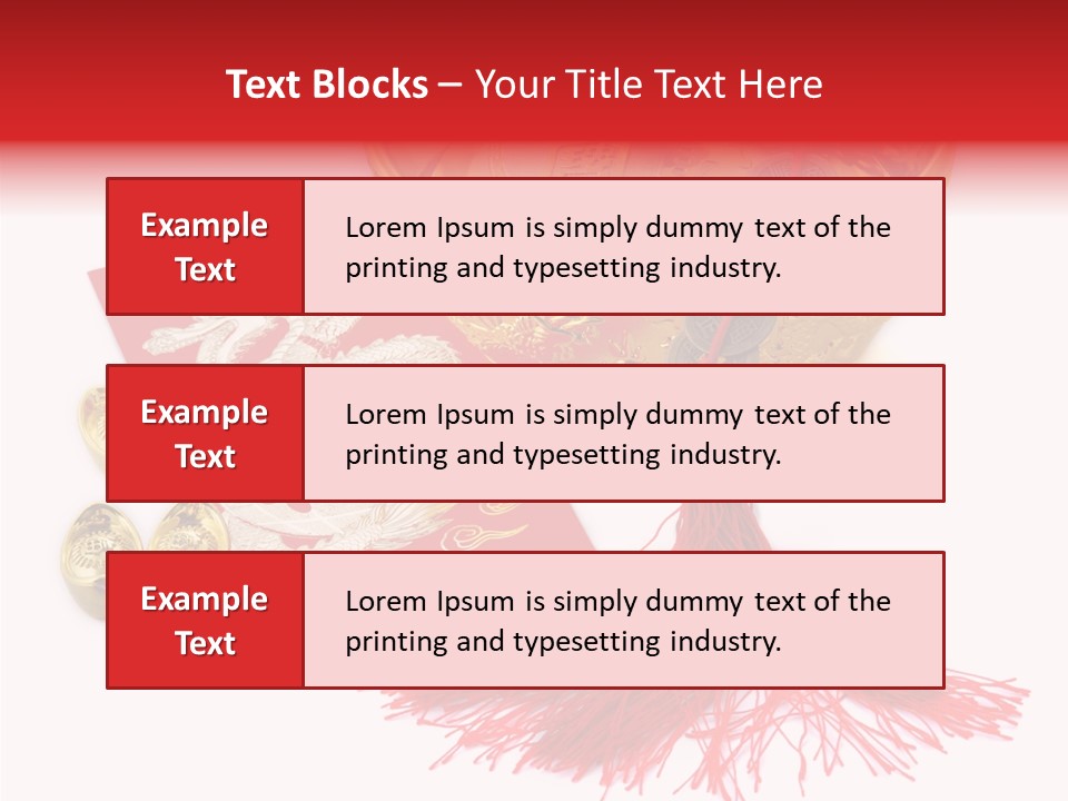 Auspicious Blessing Word Riches PowerPoint Template
