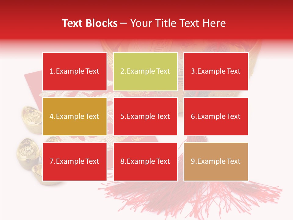 Auspicious Blessing Word Riches PowerPoint Template