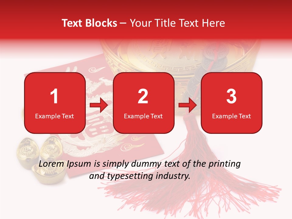 Auspicious Blessing Word Riches PowerPoint Template