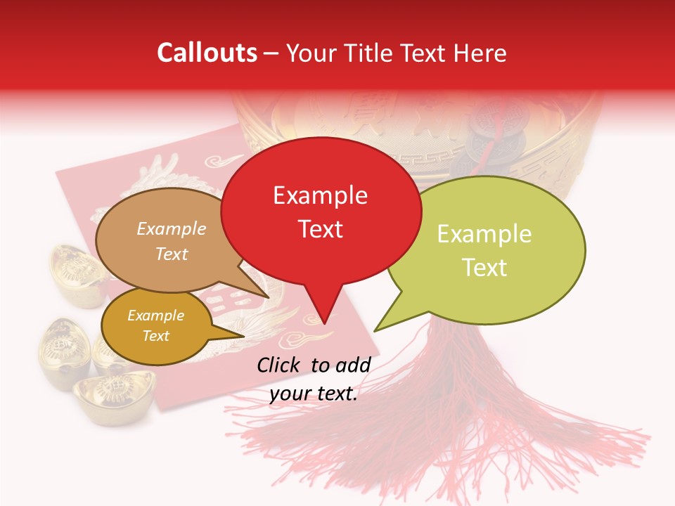 Auspicious Blessing Word Riches PowerPoint Template
