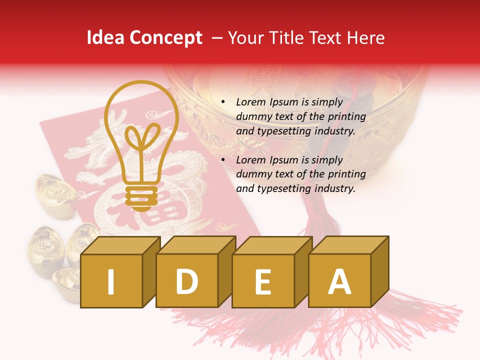 Auspicious Blessing Word Riches PowerPoint Template