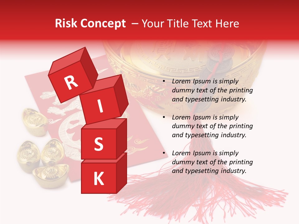 Auspicious Blessing Word Riches PowerPoint Template
