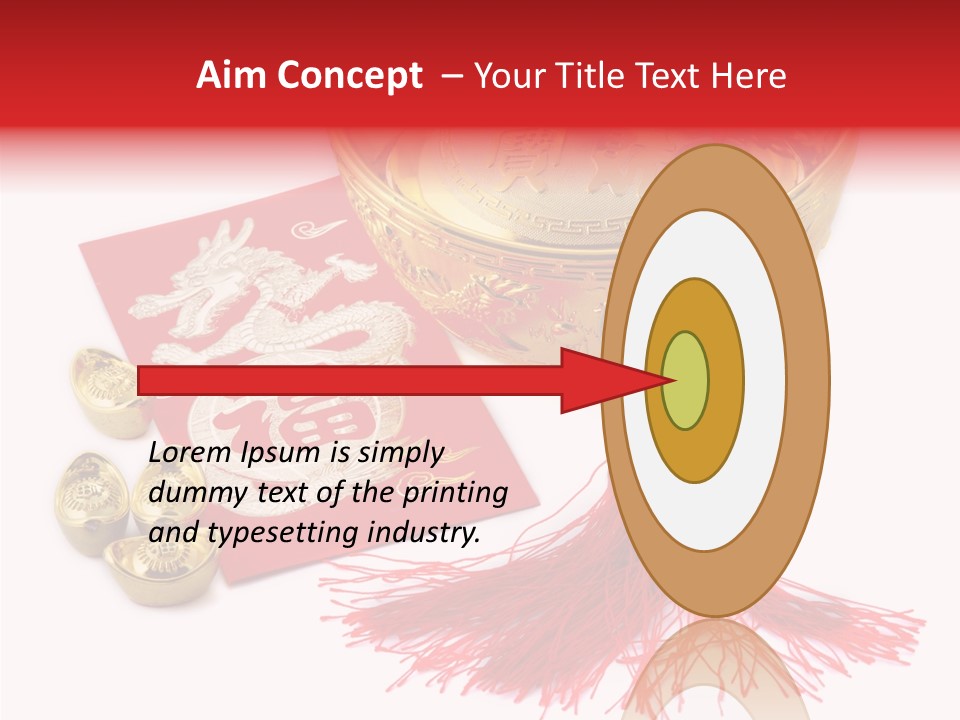 Auspicious Blessing Word Riches PowerPoint Template
