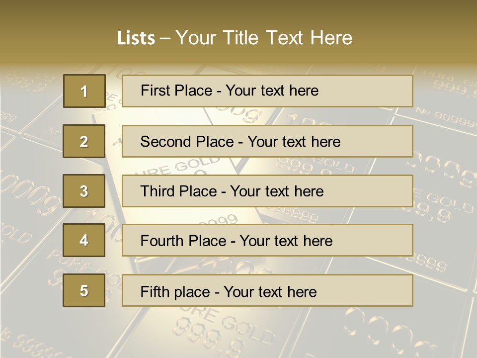 People Safe Goldbars PowerPoint Template
