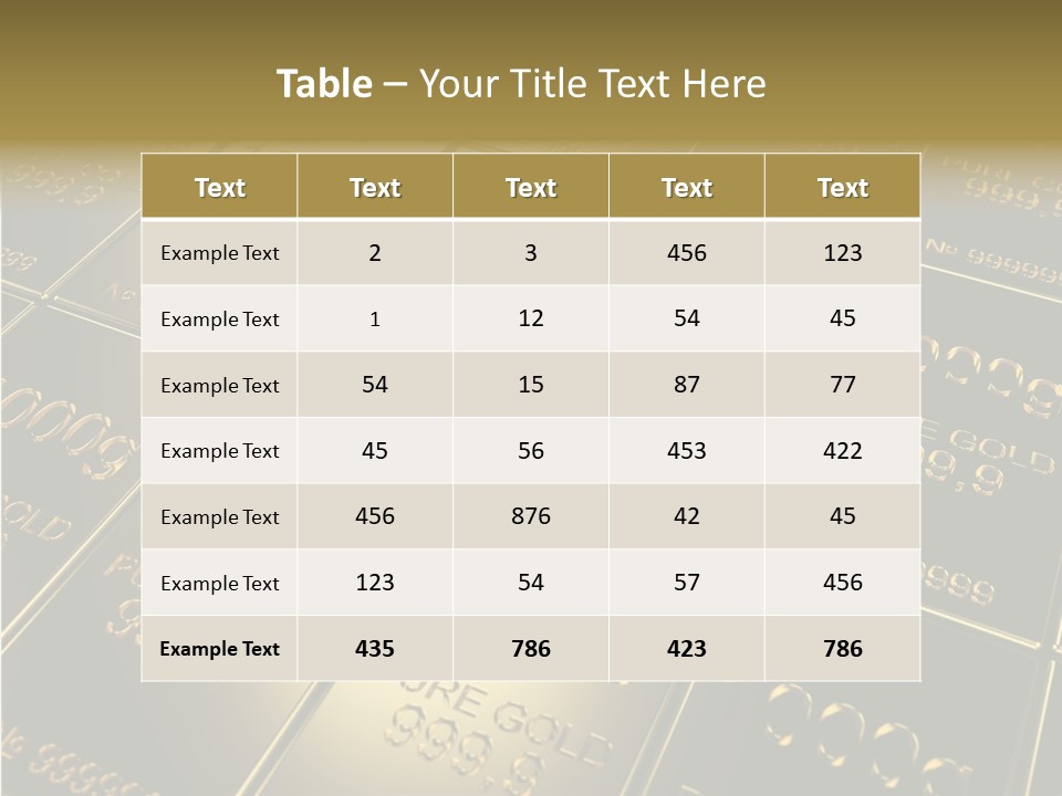 People Safe Goldbars PowerPoint Template