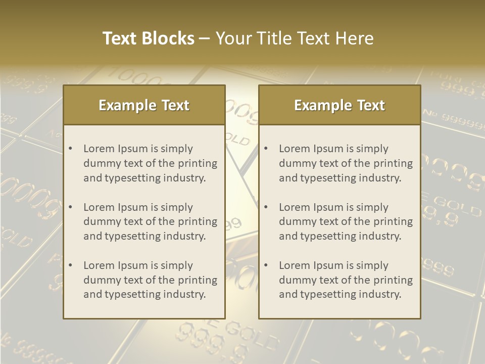 People Safe Goldbars PowerPoint Template