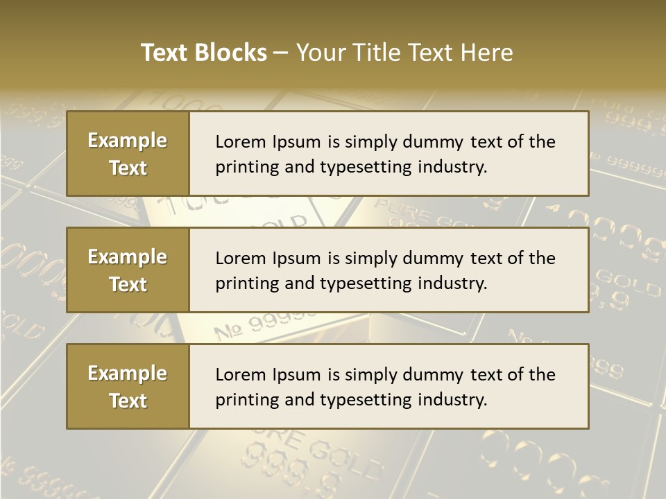 People Safe Goldbars PowerPoint Template