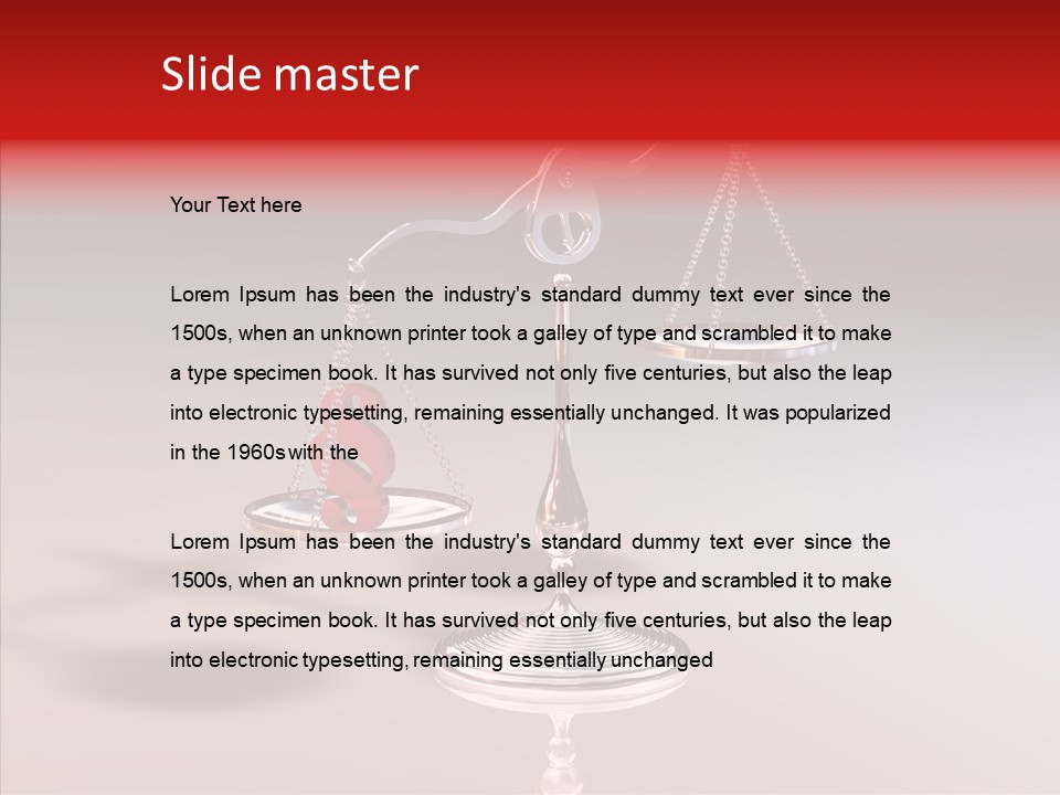 Gleichgewicht Goldwaage Justitia PowerPoint Template