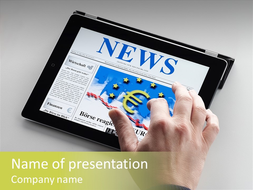 Ereader Elektronisch Zeitung PowerPoint Template