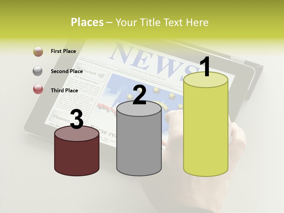 Ereader Elektronisch Zeitung PowerPoint Template