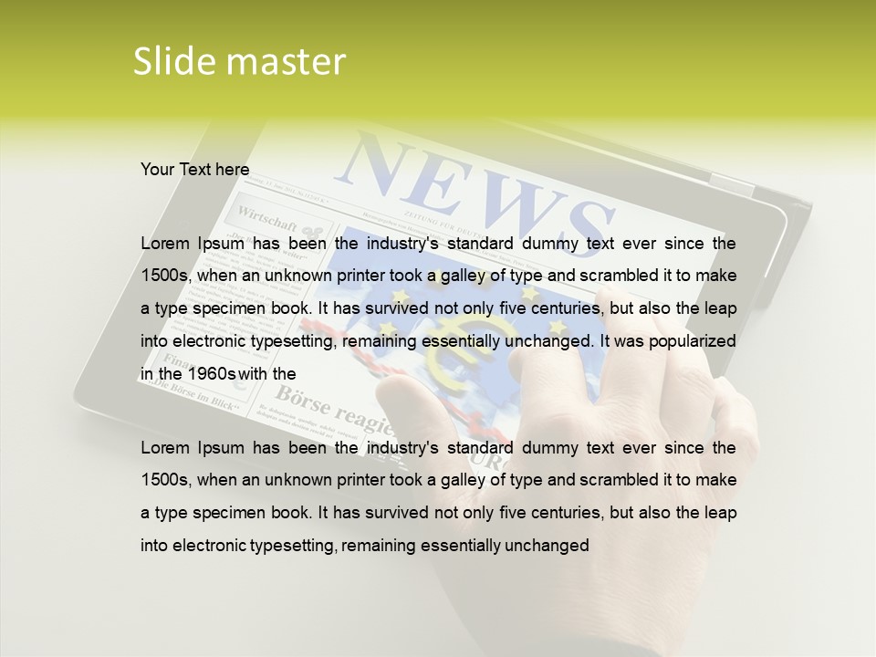 Ereader Elektronisch Zeitung PowerPoint Template