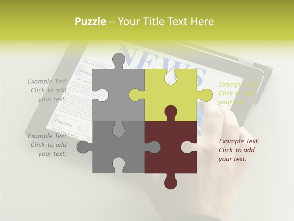 Ereader Elektronisch Zeitung PowerPoint Template