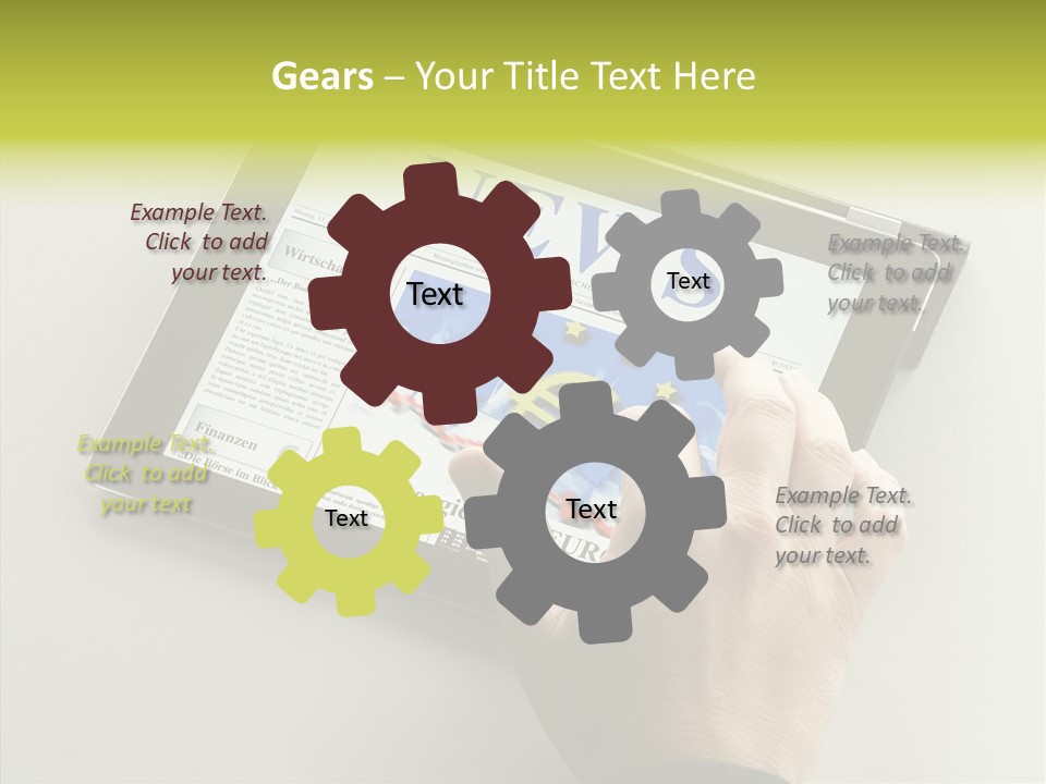 Ereader Elektronisch Zeitung PowerPoint Template