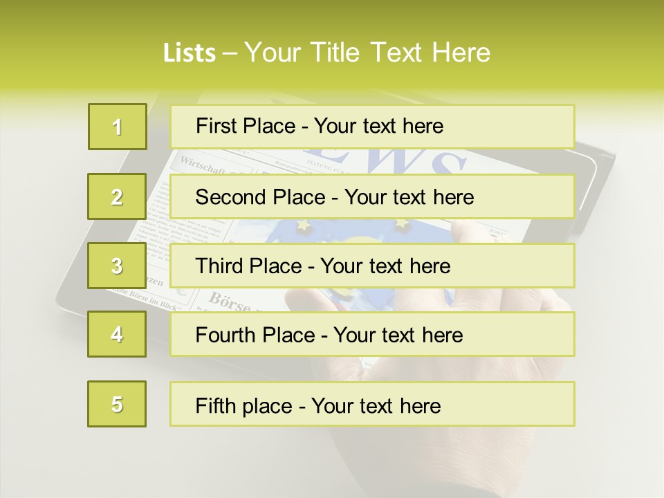 Ereader Elektronisch Zeitung PowerPoint Template