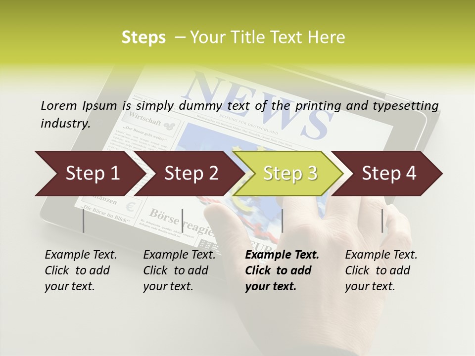 Ereader Elektronisch Zeitung PowerPoint Template
