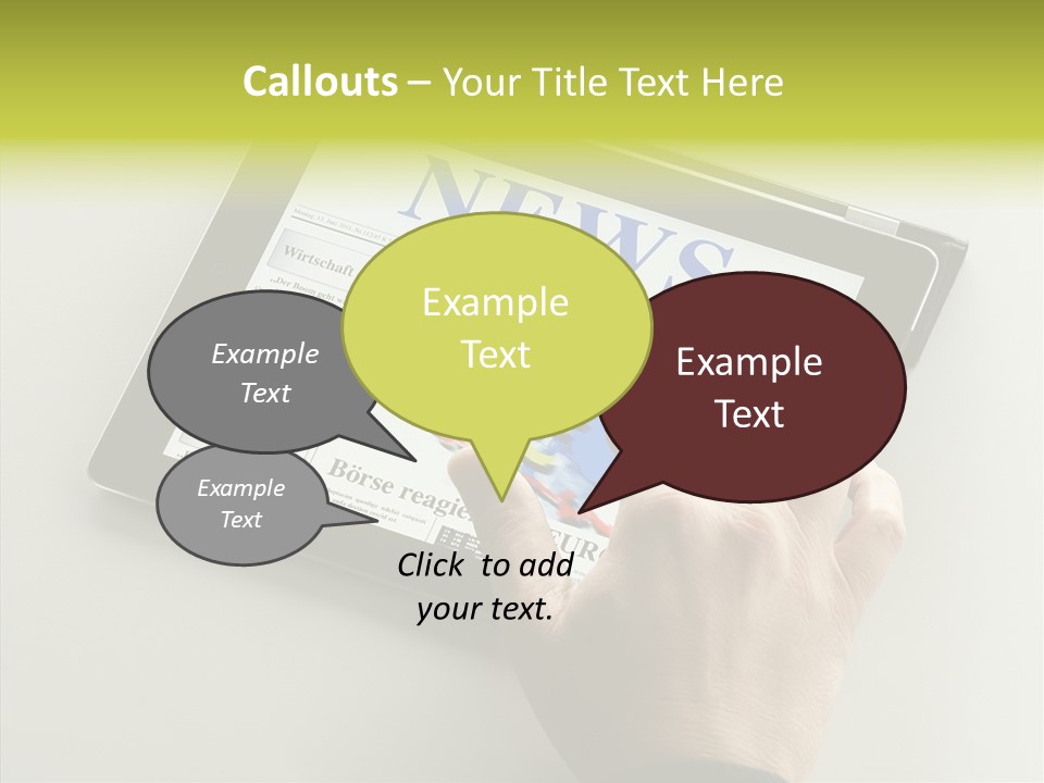 Ereader Elektronisch Zeitung PowerPoint Template