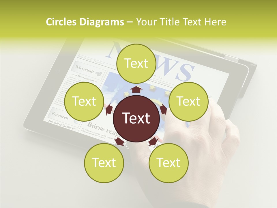 Ereader Elektronisch Zeitung PowerPoint Template