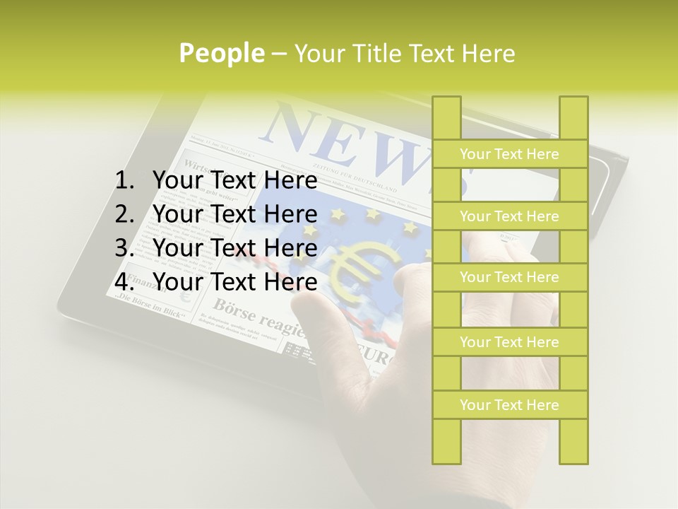 Ereader Elektronisch Zeitung PowerPoint Template