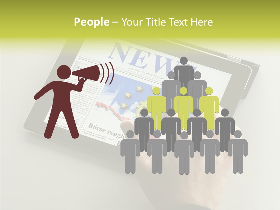 Ereader Elektronisch Zeitung PowerPoint Template