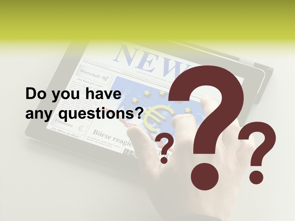 Ereader Elektronisch Zeitung PowerPoint Template