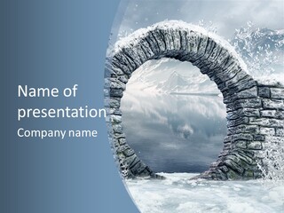 A Stone Arch In The Middle Of A Body Of Water PowerPoint Template