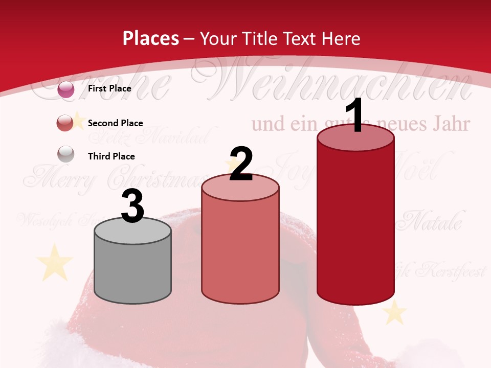 A Red And White Santa Hat With Stars On It PowerPoint Template