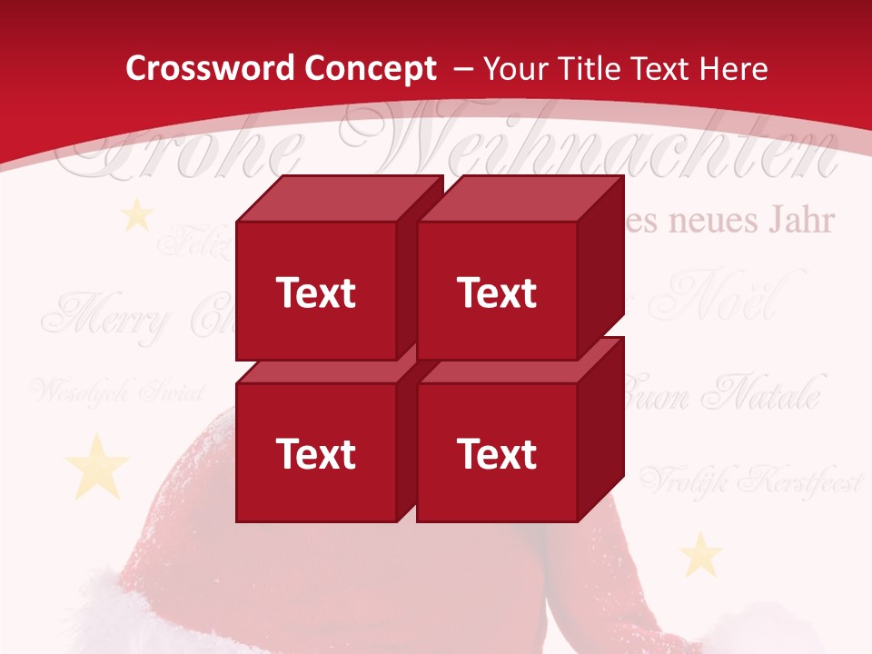 A Red And White Santa Hat With Stars On It PowerPoint Template
