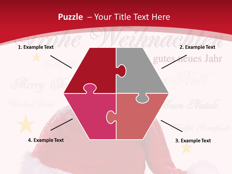 A Red And White Santa Hat With Stars On It PowerPoint Template