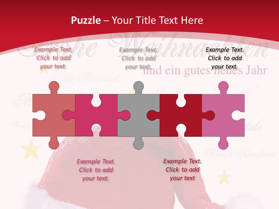 A Red And White Santa Hat With Stars On It PowerPoint Template
