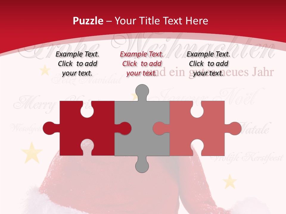 A Red And White Santa Hat With Stars On It PowerPoint Template